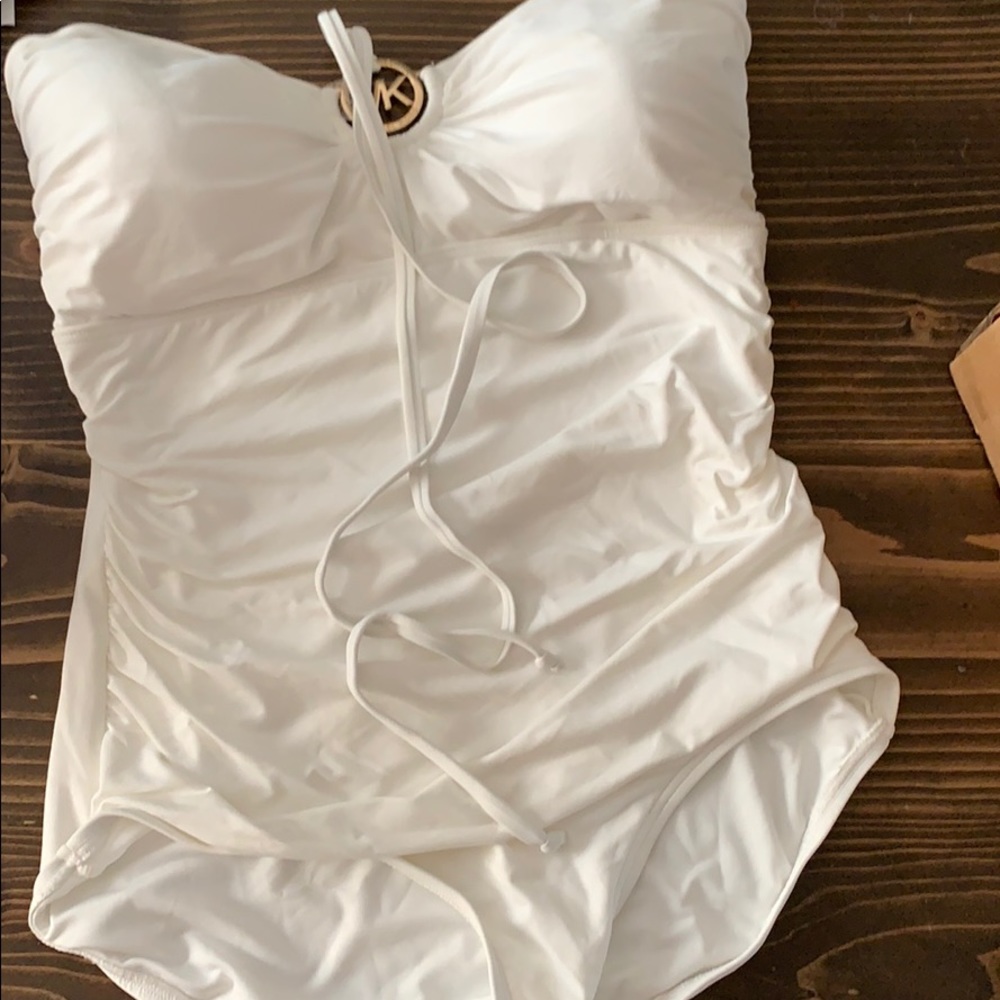Michael Kors white one piece swim suit